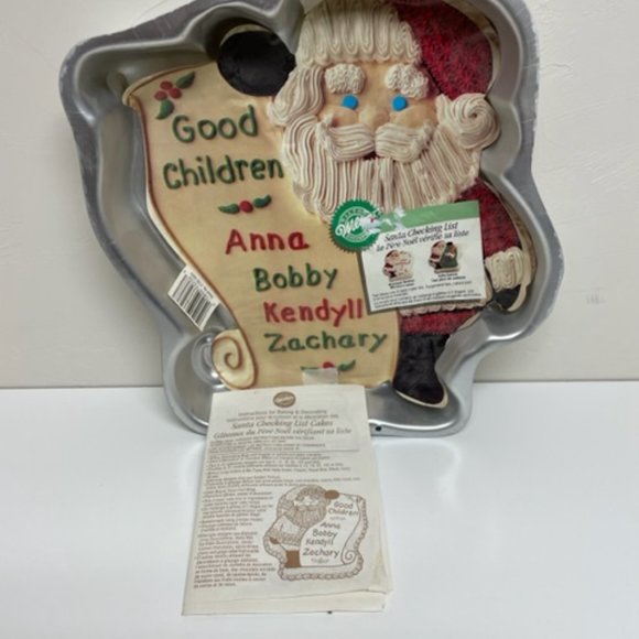 Wilton Santa Checking List Cake Pan - Vintage - Picture 2 of 5